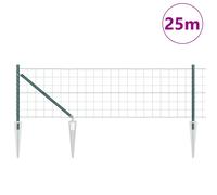 Vidaxl Clôture Euro Avec 13 Poteaux Piqués 0.4x25 M Acier Galvanisé Vert