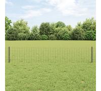 Vidaxl Clôture Euro Avec 5 Poteaux U Grise 0.4x10 M Acier