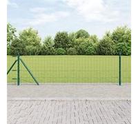 Vidaxl Clôture Euro Avec 7 Poteaux À Brides 0.6x10 M En Acier Galvanisé