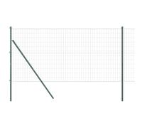 vidaXL Clôture Euro avec 7 Poteaux 1.2X10 m Acier Galvanisé Vert | Clôture de Vie Privée Extérieure Résistante Aux UV Et Durable Parfaite pour Les Limites De Jardin Ou Soutenant des Maille Peint