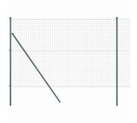 vidaXL Clôture Euro avec 7 poteaux, 1,5 x 10 m, en Acier galvanisé Vert | Une clôture de Jardin Super résistante aux UV et Durable, Parfaite pour délimiter Ton Jardin ou Soutenir des Structures en ma