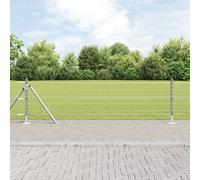 Vidaxl Clôture Euro Avec 7 Poteaux À Bride 0.6x10 M En Acier Galvanisé