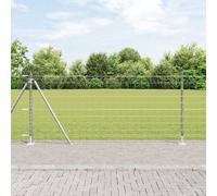 Vidaxl Clôture Euro Avec 7 Poteaux À Bride 1x10 M Acier Galvanisé
