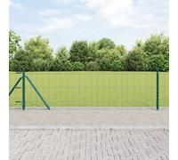 Vidaxl Clôture Euro Avec 7 Poteaux À Brides 0.4x10 M En Acier Galvanisé