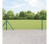 Vidaxl Clôture Euro Avec 7 Poteaux À Flasque 0.4x10 M En Acier Galvanisé