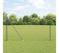 Vidaxl Clôture Euro Avec 7 Poteaux À Piques 1.6x10 M Acier Galvanisé Gris