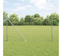 Vidaxl Clôture Euro Avec 7 Poteaux À Pointe 1,4x10 M Acier Galvanisé