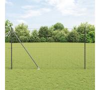 Vidaxl Clôture Euro Avec 7 Poteaux À Pointe 1,5x10 M En Acier Galvanisé Gris