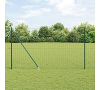 Vidaxl Clôture Euro Avec 7 Poteaux À Pointe 1.6x10 M Acier Galvanisé Vert