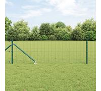Vidaxl Clôture Euro Avec 7 Poteaux En Pointe 0.4x10 M Acier Galvanisé Vert