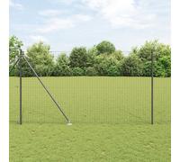 Vidaxl Clôture Euro Avec 7 Poteaux En Pointe 1,5x10 M En Acier Galvanisé Gris