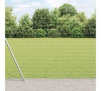 Vidaxl Clôture Euro Avec 7 Poteaux Flangés 1.4x10 M En Acier Galvanisé