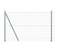 vidaXL Clôture Euro avec 7 poteaux flangés 1,5x10 m en Acier galvanisé