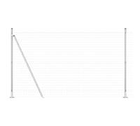 vidaXL Clôture Euro avec 7 poteaux flangés 1,6x10 m en Acier galvanisé