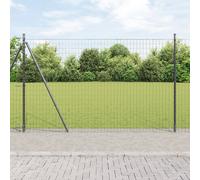 Vidaxl Clôture Euro Avec 7 Poteaux Flanqués 1,4x10 M En Acier Galvanisé