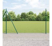 Vidaxl Clôture Euro Avec 7 Poteaux Flanqués 1.5x10 M Acier Galvanisé
