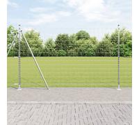 Vidaxl Clôture Euro Avec 7 Poteaux Flanqués 1,6x10 M Acier Galvanisé
