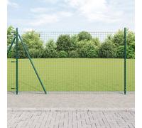 Vidaxl Clôture Euro Avec 7 Poteaux Flasqués 1,4x10 M En Acier Galvanisé