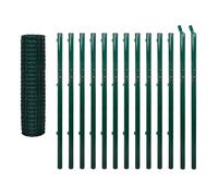 Ensemble de Clôture Bordure pour Jardin Euro 25 x 1,7 m Acier Vert