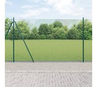 vidaXL Clôture grillagée soudée avec 13 poteaux verts de 1.5x25 m en acier