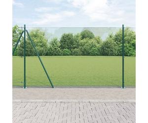 Vidaxl Clôture Grillagée Soudée Avec 13 Poteaux Verts De 1.5x25 M En Acier Vert