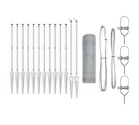 Clôture Hexagonale Vidaxl 0.6x25 M Acier Galvanisé, Poteaux De Clôture Vidaxl Avec Pieux 13 Pcs Ø32 Mm 80 Cm Acier Galvanisé