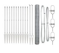 vidaXL Clôture hexagonale 1,2 x 10 m en Acier galvanisé | Kit de Jardin Durable, Simple à Monter avec des piquets, Parfait pour l'extérieur, Moderne et Pratique comme barrière, Panneau de terrasse ou