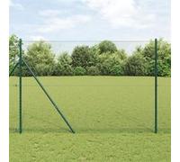 Vidaxl Clôture Hexagonale Grise 1,6x50 M En Acier, Vidaxl Poteaux De Clôture 13 Pcs Verts Ø32 Mm 210 Cm En Acier Galvanisé