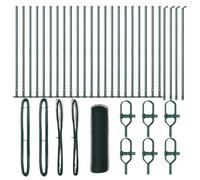 Clôture Hexagonale Vidaxl Verte 0.4x50 M Acier, Poteaux De Clôture Vidaxl Avec Plaques De Base 13 Pcs Ø32mm 50cm Acier Galvanisé