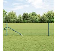 Vidaxl Clôture Hexagonale Verte 0,5x10 M Acier, Poteaux De Clôture Vidaxl Avec Pique 7 Pcs Ø32 Mm 80 Cm Acier Galvanisé
