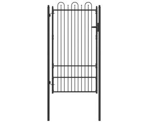vidaXL Clôture HORST 100 x 175 cm en acier noir verrouillable, clôture moderne et sûre, portail robuste, entrée moderne, accessoire d'extérieur élégant pour votre propriété