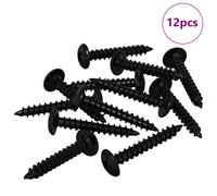 vidaXL Clou auto-perceur 12 pcs Noir 4 x 25 mm Acier