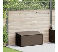 vidaXL Coffre à coussins de jardin brun 110x50x58 cm Poly rotin