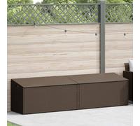 Vidaxl Boîte De Rangement De Jardin Marron 220x50x58 Cm Résine Tressée