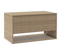 vidaXL Coffre à coussins d'extérieur 100x55x55,5 cm – polyrotin beige, structure acier