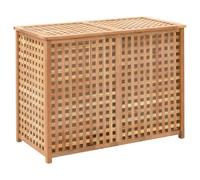 vidaXL Coffre à linge - Bois de noyer massif - 87,5 x 46 x 67 cm