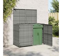 vidaXL Coffre à poubelles pour 2 tonnes Poly rotin anthracite 148×77×111 cm