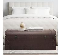 Vidaxl Coffre À Trésors Avec Loquets Marron Foncé Contreplaqué Marron