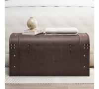 Vidaxl Coffre À Trésors Avec Loquets Marron Foncé Contreplaqué Marron