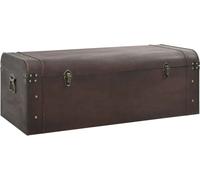 vidaXL Coffre au trésor avec verrous brun foncé 110x50x39,5 cm contreplaqué