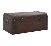 vidaXL Coffre au trésor avec verrous brun foncé 79,5x39,5x39,5 cm contreplaqué