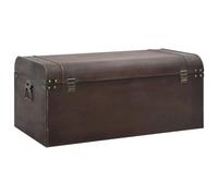 vidaXL Coffre au trésor avec verrous brun foncé 90x50x39,5 cm contreplaqué