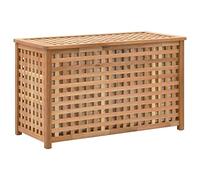 vidaXL Coffre de Blanchisserie Panier à Linge Boîte à Linge Boîte de Rangement Salle de Bain Chambre à Coucher Bois Massif de Noyer