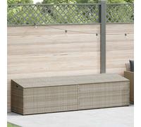 vidaXL Coffre de jardin 220x50x58 cm Poly rotin gris clair