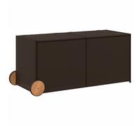 vidaXL Coffre de jardin à roulettes brun 283L Poly rotin