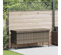 vidaXL Coffre de jardin à roulettes Gris 160x55x75 cm Poly rotin