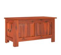 vidaXL Coffre de Rangement avec Couvercle, Boîte à Jouets, Armoire de Rangement, Organisateur de Salon Couloir, Marron Bois Massif d'Acacia