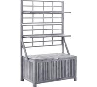 Vidaxl Boîte De Rangement Avec Treillis Gris 99x55x160cm Acacia Solide Gris