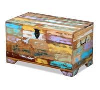 Vidaxl Coffre De Rangement Bois De Récupération Massif Multicolore