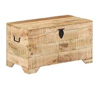 vidaXL Coffre de Rangement, Boîte de Rangement, Organisateur de Chambre à Coucher Salon Salle de Séjour Couloir, Bois Massif de Manguier Brut